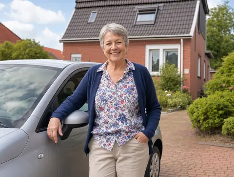 Verkäufer aus Hesel mit dem verkauften Fahrzeug