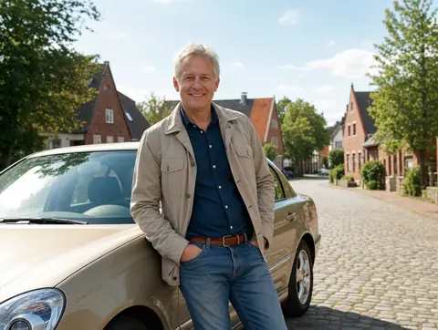 Verkäufer aus Uplengen mit dem verkauften Fahrzeug